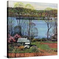 "Ohio River in April," April 15, 1961-John Clymer-Stretched Canvas