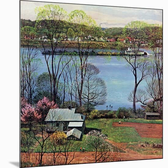 "Ohio River in April," April 15, 1961-John Clymer-Mounted Giclee Print