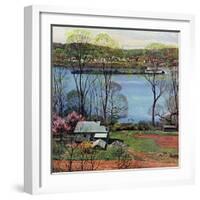 "Ohio River in April," April 15, 1961-John Clymer-Framed Giclee Print