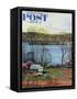 "Ohio River in April," Saturday Evening Post Cover, April 15, 1961-John Clymer-Framed Stretched Canvas