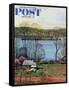 "Ohio River in April," Saturday Evening Post Cover, April 15, 1961-John Clymer-Framed Stretched Canvas