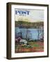 "Ohio River in April," Saturday Evening Post Cover, April 15, 1961-John Clymer-Framed Premium Giclee Print