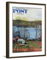 "Ohio River in April," Saturday Evening Post Cover, April 15, 1961-John Clymer-Framed Giclee Print