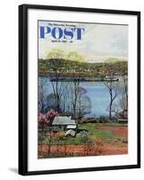 "Ohio River in April," Saturday Evening Post Cover, April 15, 1961-John Clymer-Framed Giclee Print