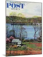 "Ohio River in April," Saturday Evening Post Cover, April 15, 1961-John Clymer-Mounted Giclee Print