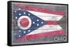 Ohio State Flag - Barnwood Painting-Lantern Press-Framed Stretched Canvas