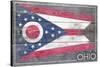 Ohio State Flag - Barnwood Painting-Lantern Press-Stretched Canvas