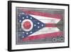 Ohio State Flag - Barnwood Painting-Lantern Press-Framed Art Print