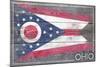 Ohio State Flag - Barnwood Painting-Lantern Press-Mounted Art Print