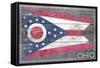 Ohio State Flag - Barnwood Painting-Lantern Press-Framed Stretched Canvas