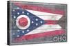 Ohio State Flag - Barnwood Painting-Lantern Press-Stretched Canvas