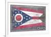 Ohio State Flag - Barnwood Painting-Lantern Press-Framed Art Print