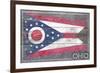 Ohio State Flag - Barnwood Painting-Lantern Press-Framed Art Print