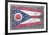 Ohio State Flag - Barnwood Painting-Lantern Press-Framed Art Print
