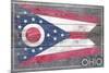 Ohio State Flag - Barnwood Painting-Lantern Press-Mounted Art Print