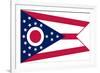 Ohio State Flag - Letterpress-Lantern Press-Framed Premium Giclee Print