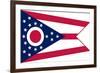 Ohio State Flag - Letterpress-Lantern Press-Framed Premium Giclee Print