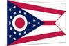 Ohio State Flag - Letterpress-Lantern Press-Mounted Premium Giclee Print