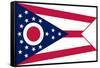 Ohio State Flag - Letterpress-Lantern Press-Framed Stretched Canvas