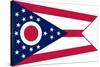 Ohio State Flag - Letterpress-Lantern Press-Stretched Canvas