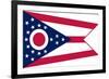 Ohio State Flag - Letterpress-Lantern Press-Framed Art Print