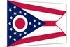 Ohio State Flag - Letterpress-Lantern Press-Mounted Art Print