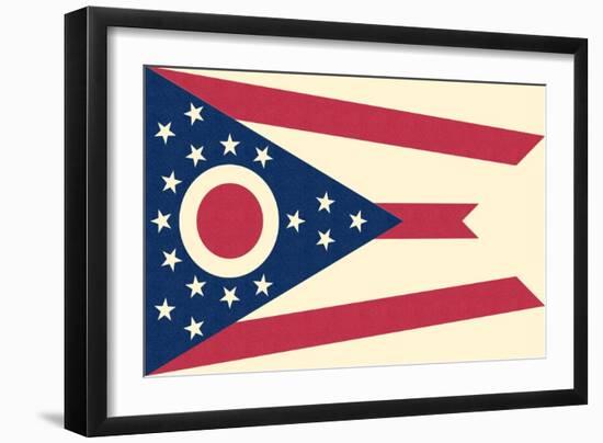 Ohio State Flag-Lantern Press-Framed Art Print