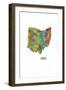 Ohio State Map 1-Marlene Watson-Framed Giclee Print