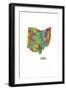 Ohio State Map 1-Marlene Watson-Framed Giclee Print