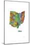 Ohio State Map 1-Marlene Watson-Mounted Giclee Print