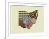 Ohio State Map-Lanre Adefioye-Framed Giclee Print