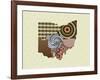 Ohio State Map-Lanre Adefioye-Framed Giclee Print