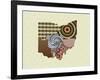 Ohio State Map-Lanre Adefioye-Framed Giclee Print