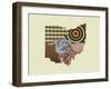 Ohio State Map-Lanre Adefioye-Framed Giclee Print