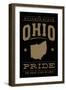 Ohio State Pride - Gold on Black-Lantern Press-Framed Art Print