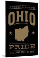 Ohio State Pride - Gold on Black-Lantern Press-Mounted Art Print