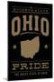 Ohio State Pride - Gold on Black-Lantern Press-Mounted Art Print