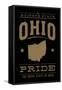 Ohio State Pride - Gold on Black-Lantern Press-Framed Stretched Canvas