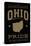 Ohio State Pride - Gold on Black-Lantern Press-Stretched Canvas