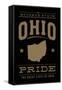 Ohio State Pride - Gold on Black-Lantern Press-Framed Stretched Canvas