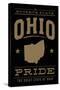 Ohio State Pride - Gold on Black-Lantern Press-Stretched Canvas