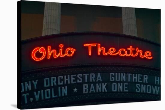 Ohio Theater marquee theater sign advertising Columbus Symphony Orchestra in downtown Columbus, OH-null-Stretched Canvas
