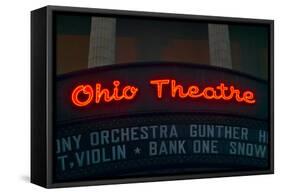 Ohio Theater marquee theater sign advertising Columbus Symphony Orchestra in downtown Columbus, OH-null-Framed Stretched Canvas