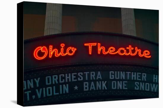 Ohio Theater marquee theater sign advertising Columbus Symphony Orchestra in downtown Columbus, OH-null-Stretched Canvas