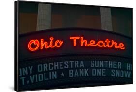 Ohio Theater marquee theater sign advertising Columbus Symphony Orchestra in downtown Columbus, OH-null-Framed Stretched Canvas