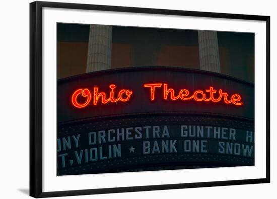 Ohio Theater marquee theater sign advertising Columbus Symphony Orchestra in downtown Columbus, OH-null-Framed Photographic Print