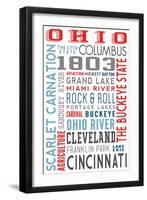 Ohio - Typography-Lantern Press-Framed Art Print