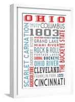 Ohio - Typography-Lantern Press-Framed Art Print