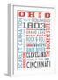 Ohio - Typography-Lantern Press-Framed Art Print