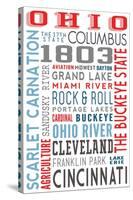 Ohio - Typography-Lantern Press-Stretched Canvas